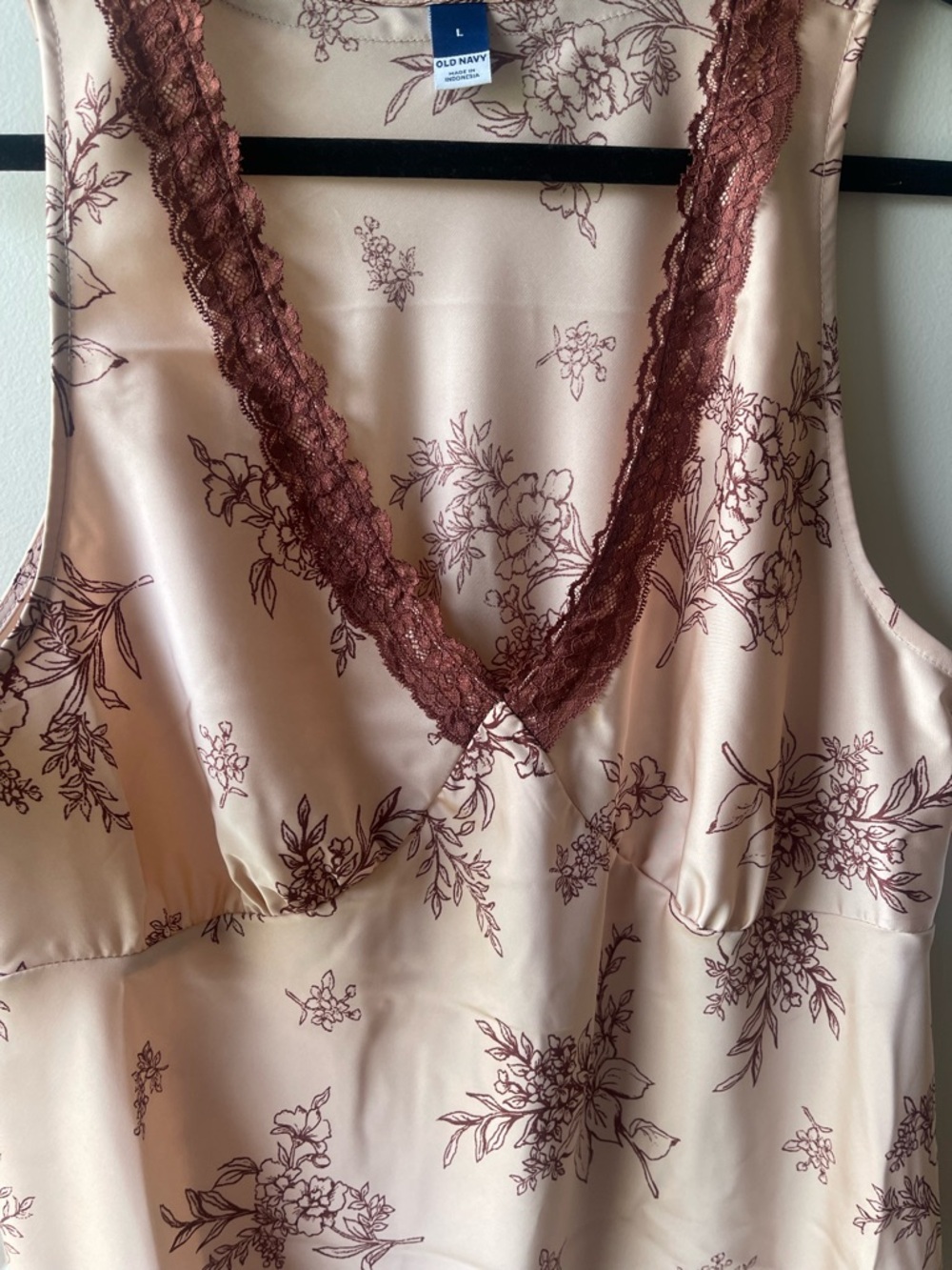 NWT Old Navy Blush Pink Floral Satin Midi Dress - Picture 4 of 6